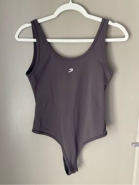 Women's Charcoal Tank Bodysuit with Scoop Neck